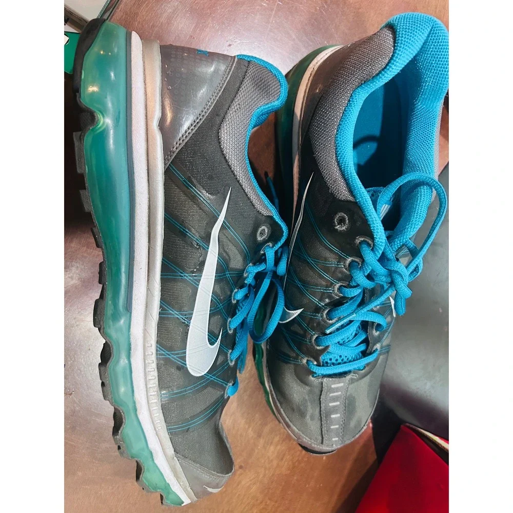 Nike Air Max 2009 Running Shoes Women 11 Grey Blue Good 354750-005 Retro Runner